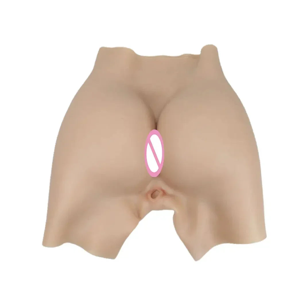 Realistic Hiding Penis Female Silicone Vagina Pant and G/H Cup Silicone Boobs for Crossdresser Costume Sissy Transgender Cosplay