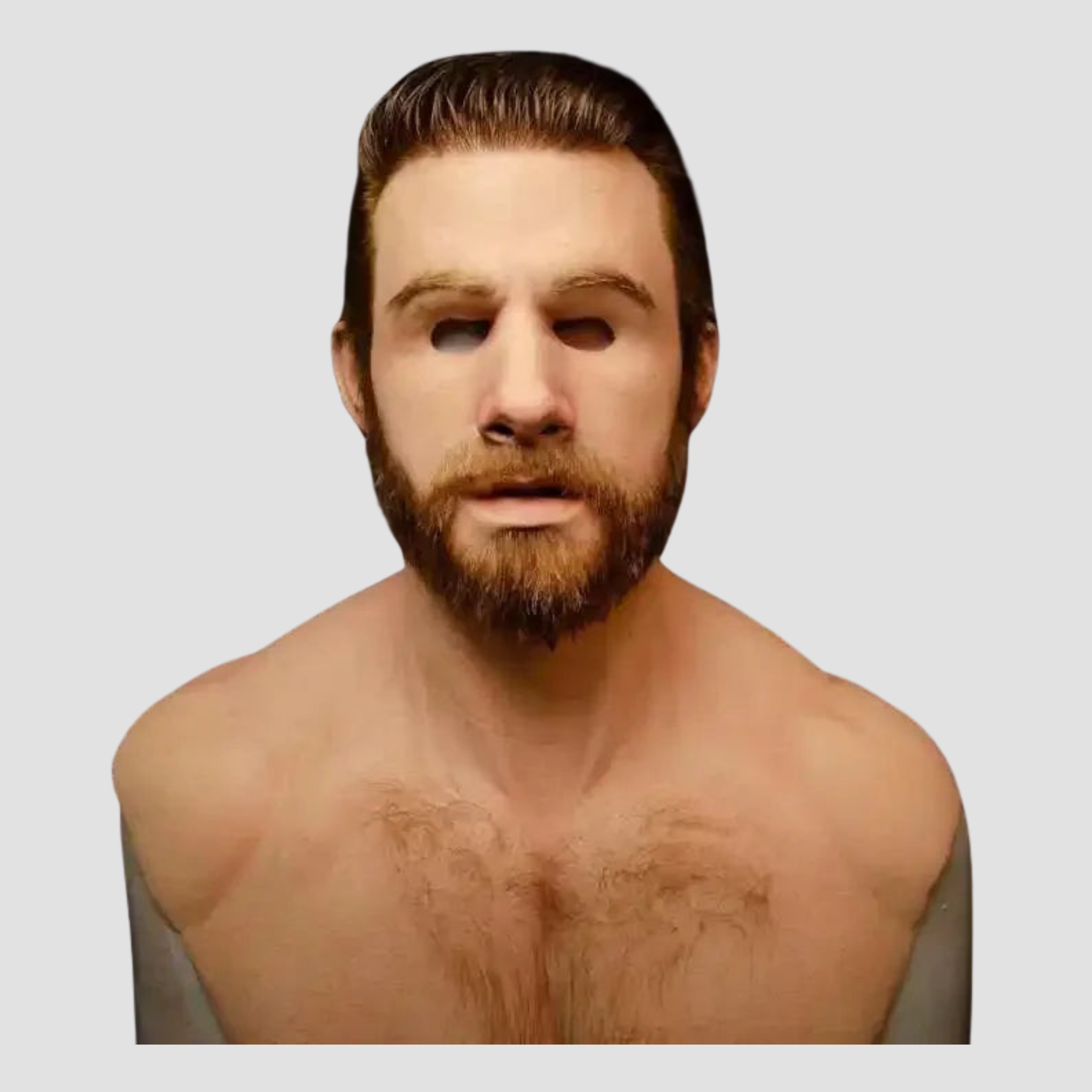 Mask Adult Man with Beard Brown