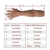 Black Customized Artificial Realistic Silicone Muscle Arms Macho Leg Male Cosplay Props Hands Gloves for Halloween Party