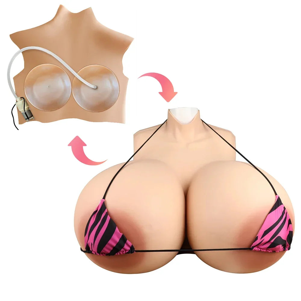 LGBTQ+ Inflatable Huge ZZ Cup Silicone Fake Boobs DIY Male to Female Breast Form Fill Air Water Cosplay Crossdressing Customized