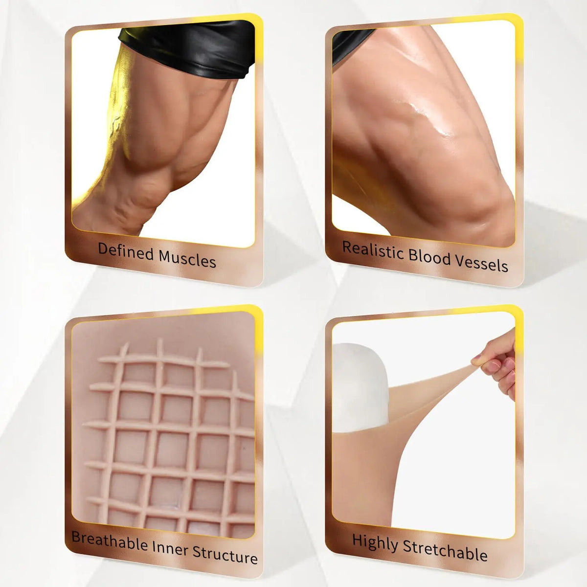Silicone Muscle Pants Strong Leg Muscles Instantly Muscular Legs for Halloween Party Masquerade Ball Film Shooting