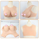 Silicone Bodysuit Fake Vagina Briefs Hiding Penis Panties Round Neck Realistic Boobs Suit for Transgender Drag Queen Cosplay