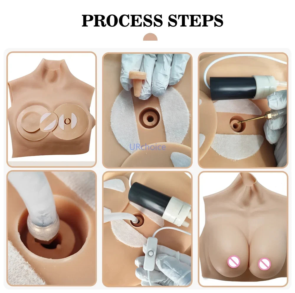 LGBTQ+ Inflatable Huge ZZ Cup Silicone Fake Boobs DIY Male to Female Breast Form Fill Air Water Cosplay Crossdressing Customized