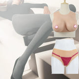 Silicone Bodysuit Fake Vagina Briefs Hiding Penis Panties Round Neck Realistic Boobs Suit for Transgender Drag Queen Cosplay