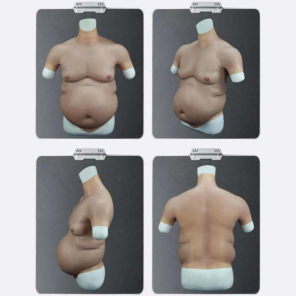 Shooting Props Artificial Fake Beer Belly Silicone Potbellied Suit for Cosplay Crossdresser Halloween Party Masquerade Disguise