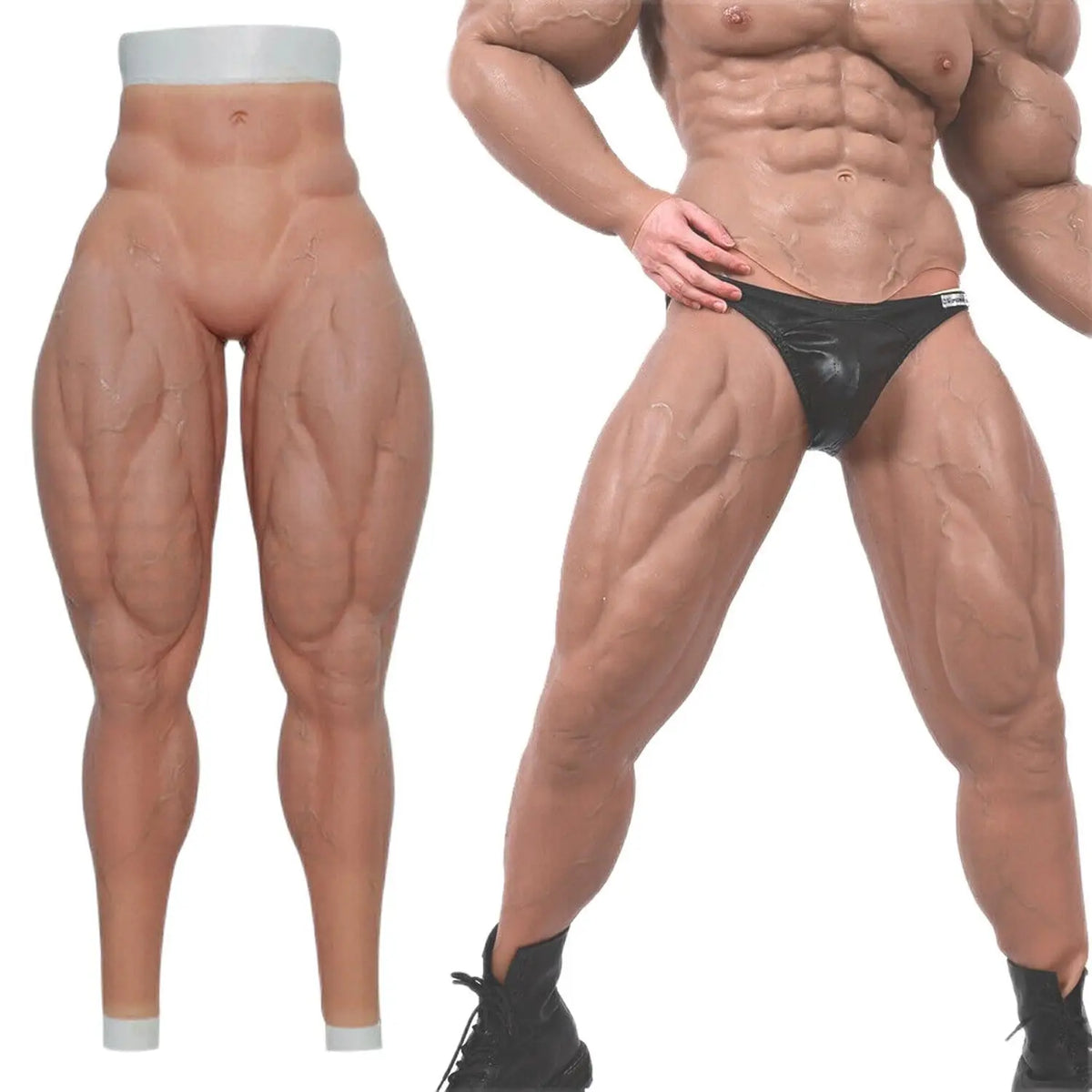 Silicone Muscle Pants Strong Leg Muscles Instantly Muscular Legs for Halloween Party Masquerade Ball Film Shooting