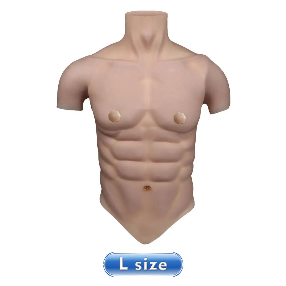 Cosplay Props Macho Silicone Muscle Suits Fake Tummy Manly Chest for Masquerade Ball Drag Queen Halloween Party