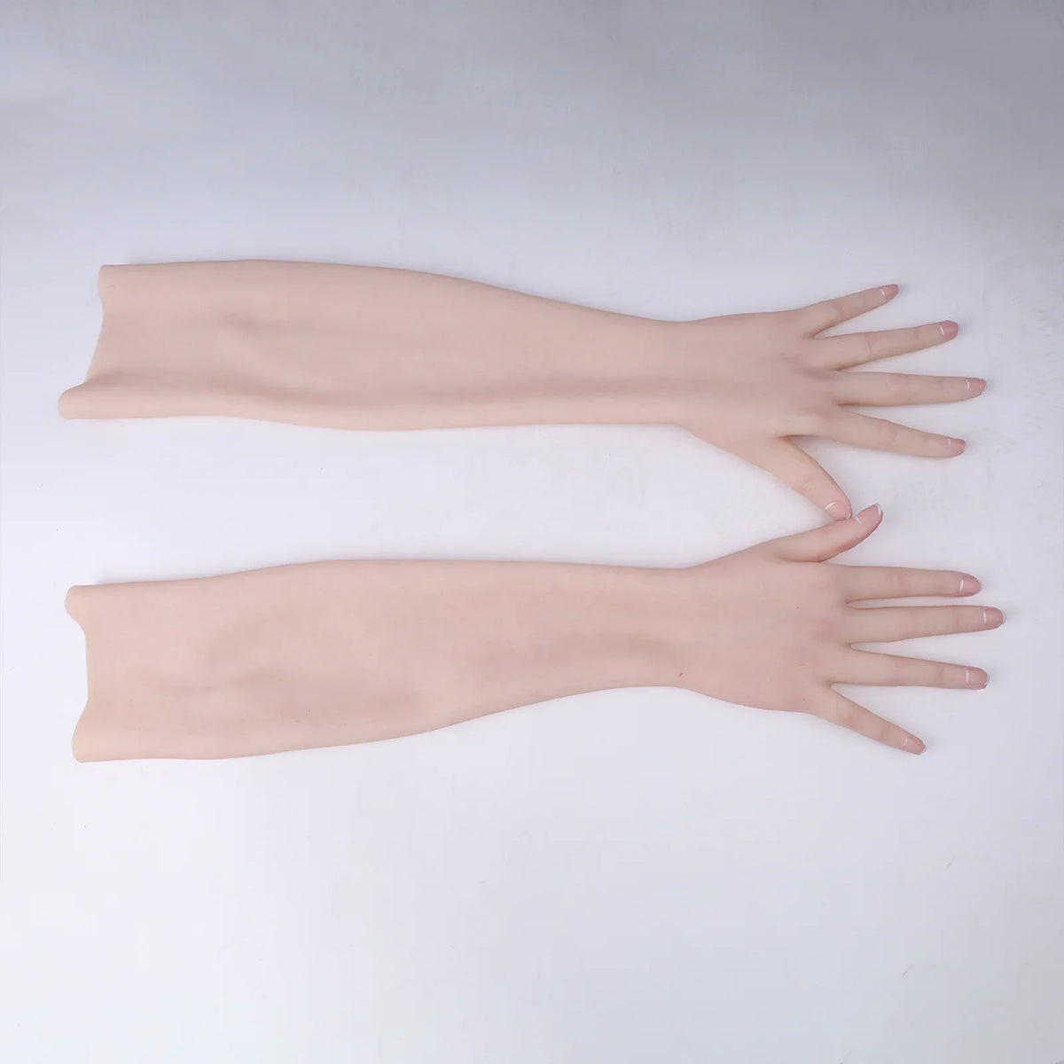 Silicone Lifelike 65cm Long Wearable Female Hands Sleeves Cover Scars Gloves for Crossdresser Cosplayer Drag Queen Actor