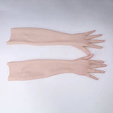 Silicone Lifelike 65cm Long Wearable Female Hands Sleeves Cover Scars Gloves for Crossdresser Cosplayer Drag Queen Actor