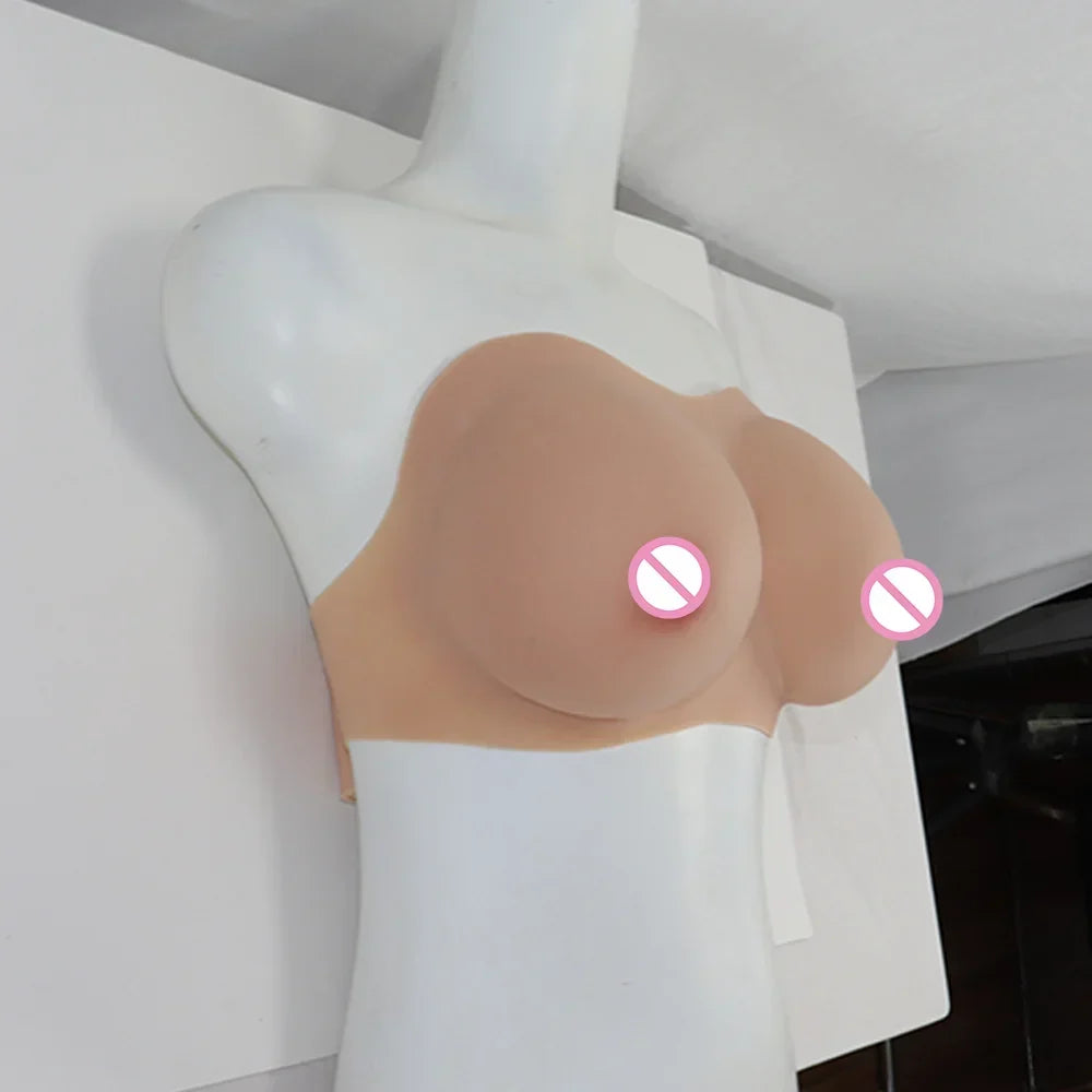 Natural-Looking Shape Fake Feminine Chest Wrap Trans Community Mtf Female Breast Forms Man Crossdress Silicone Boobs C/D Cup Bra