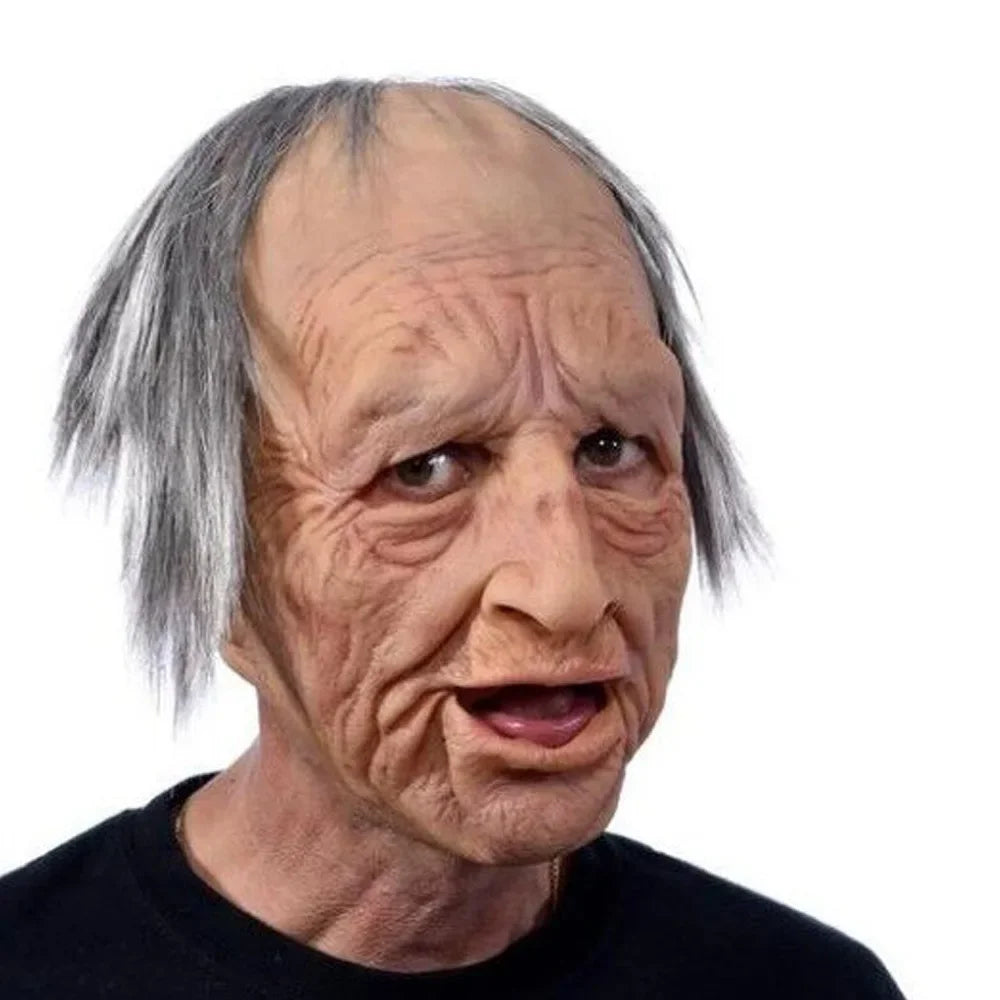 Various Styles Old Man Woman Adult Mask,Halloween Party Latex Mask,Elder Man Headgear for Masquerade Realistic Headgear Cosplay
