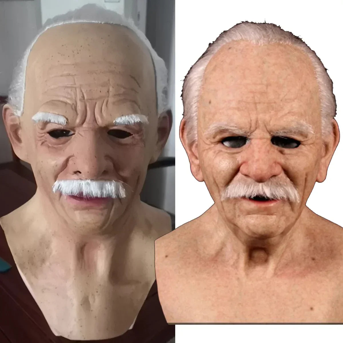 Various Styles Old Man Woman Adult Mask,Halloween Party Latex Mask,Elder Man Headgear for Masquerade Realistic Headgear Cosplay