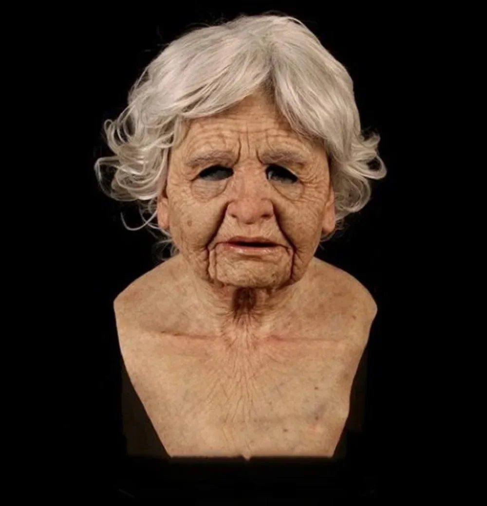 Various Styles Old Man Woman Adult Mask,Halloween Party Latex Mask,Elder Man Headgear for Masquerade Realistic Headgear Cosplay