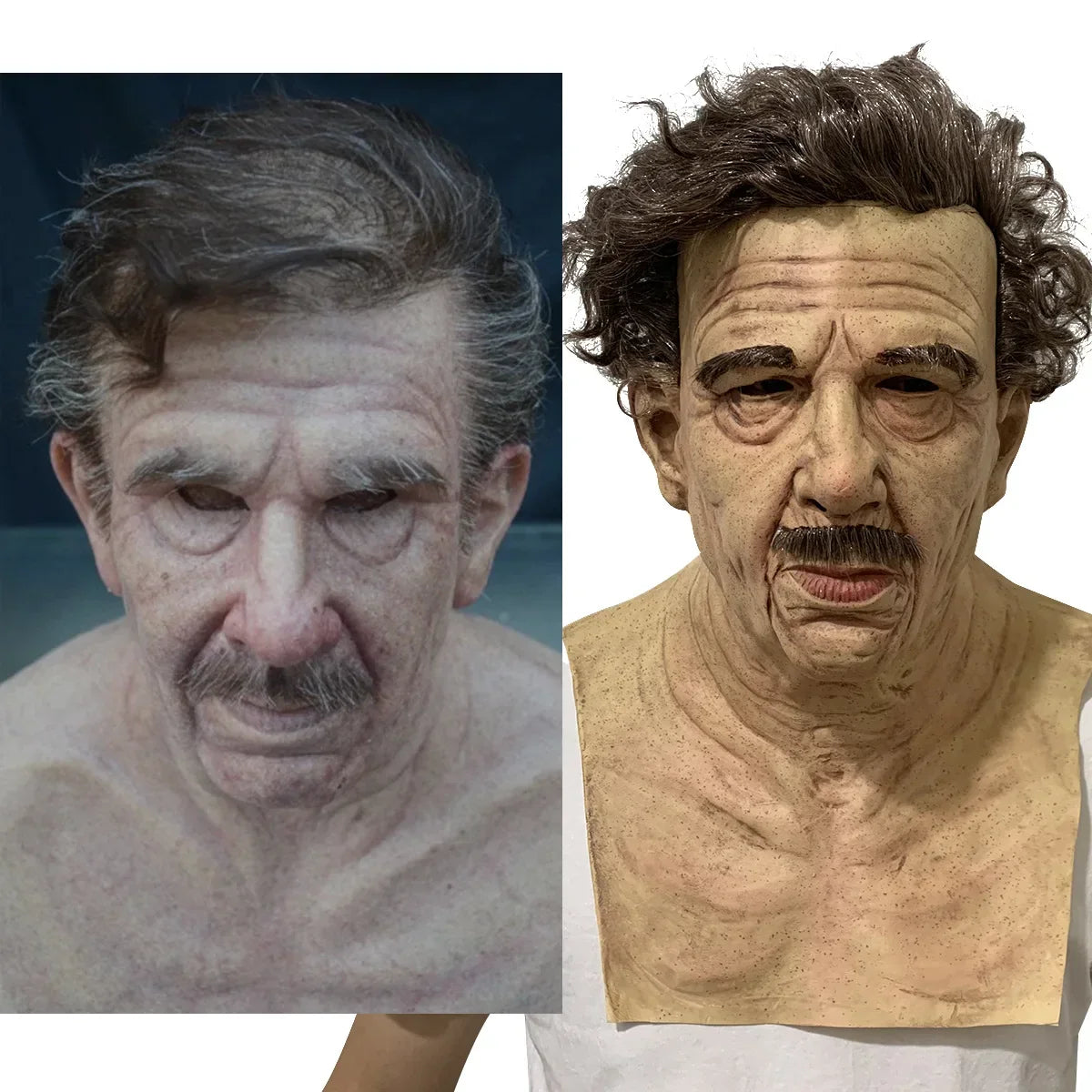 Various Styles Old Man Woman Adult Mask,Halloween Party Latex Mask,Elder Man Headgear for Masquerade Realistic Headgear Cosplay